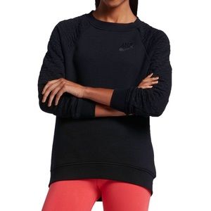 NIKE Black Rally Quilted Sweatshirt